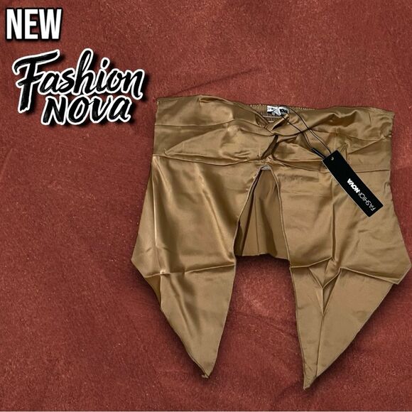 New Fashion nova When The Party's Over Satin Tube Top - Taupe - Medium - Picture 4 of 9